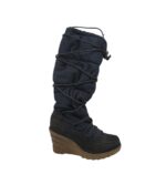 Cizme dama Graceland 37, material textil, imitatie de piele, bleumarin