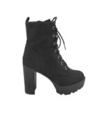 Botine dama Catwalk 39, material textil, negru