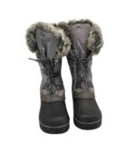 Cizme dama Crane 40, alte materiale, material textil, negru gri - imagine 3