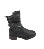 Cizme dama Bpc 39, imitatie de piele, negru , imblanite