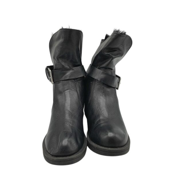 Cizme dama Bpc 39, imitatie de piele, negru , imblanite - imagine 3