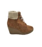 Botine dama New Look 38, material textil, maro