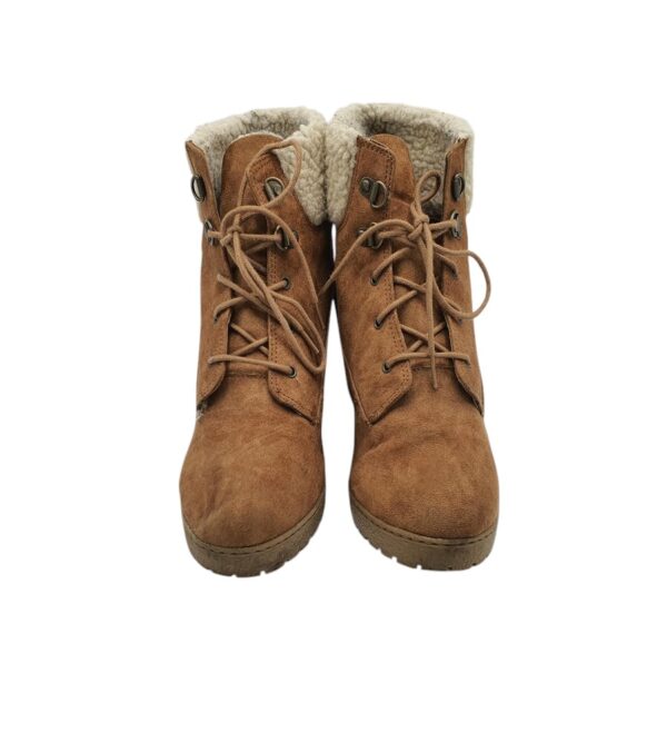 Botine dama New Look 38, material textil, maro - imagine 3