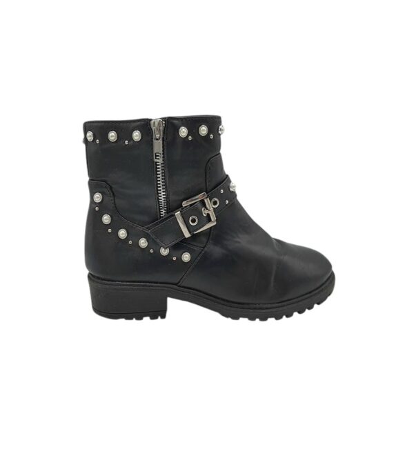 Botine dama 37, imitatie de piele, negru - imagine 1