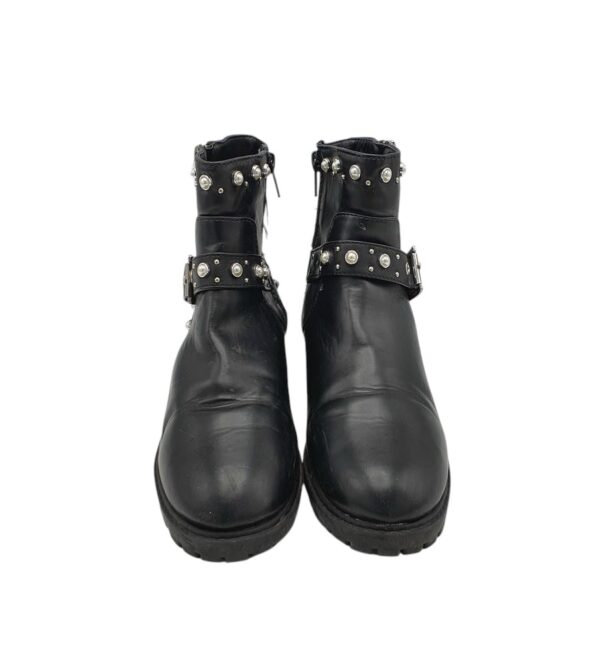 Botine dama 37, imitatie de piele, negru - imagine 3