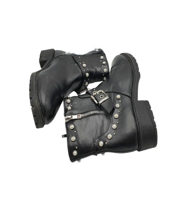 Botine dama 37, imitatie de piele, negru - imagine 4