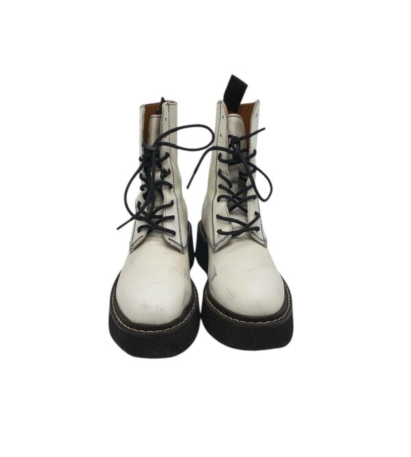 Ghete dama  Zara 37, piele, alb - imagine 3