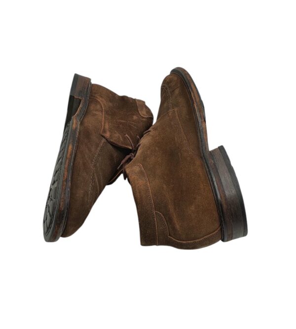Ghete barbati Charles 42, piele intoarsa, maro - imagine 4