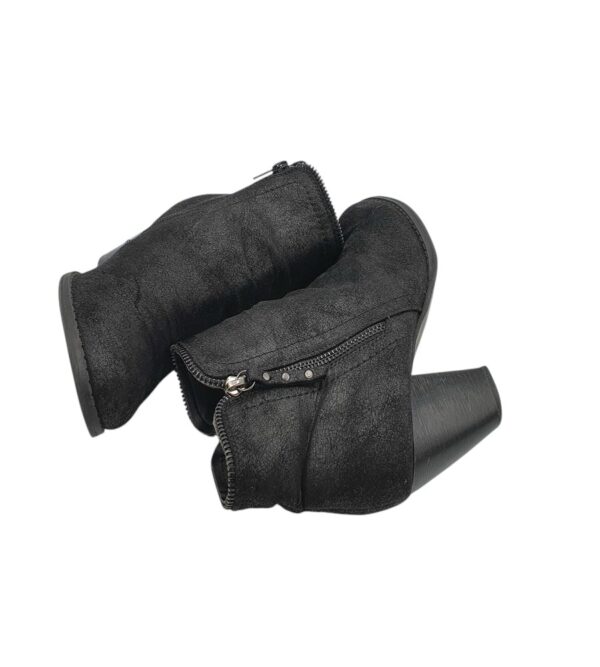Botine dama Justfab 37, material textil, negru - imagine 4