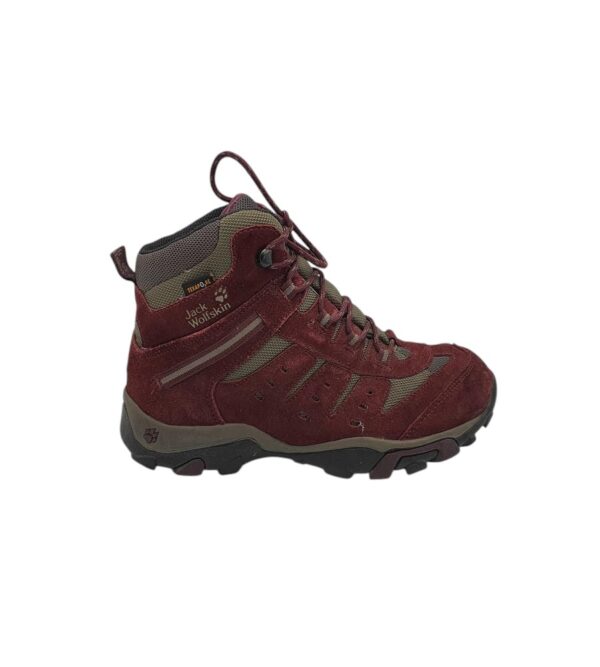 Ghete dama Jack Wolfskin 39, piele intoarsa, material textil, visiniu - imagine 1
