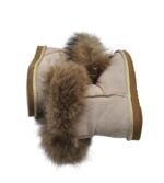 Cizme dama 37, piele intoarsa, bej, imblanite - imagine 4