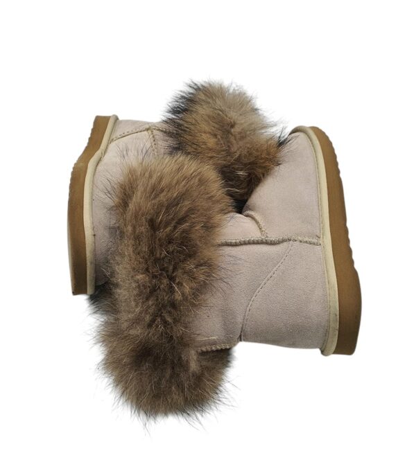 Cizme dama 37, piele intoarsa, bej, imblanite - imagine 4