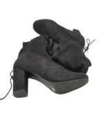 Cizme dama 43, material textil, negru - imagine 4
