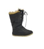 Cizme dama Hub 36, piele, negru, imblanite