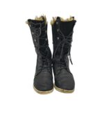 Cizme dama Hub 36, piele, negru, imblanite - imagine 3