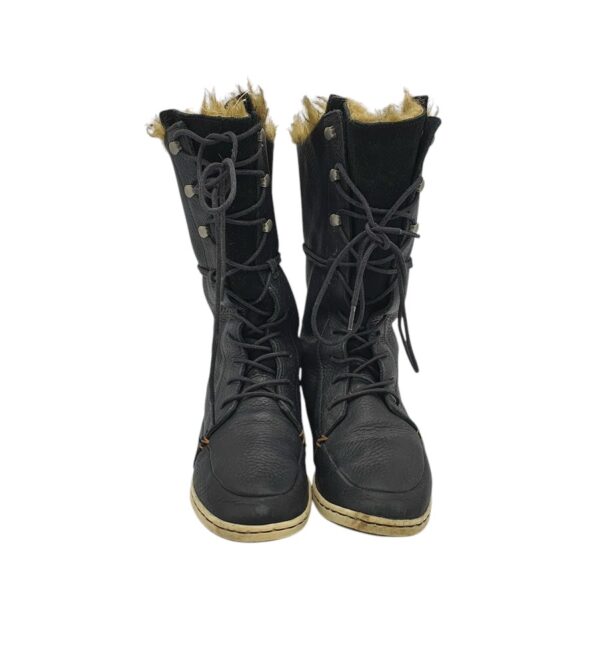 Cizme dama Hub 36, piele, negru, imblanite - imagine 3