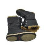 Cizme dama Hub 36, piele, negru, imblanite - imagine 4