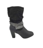 Cizme dama Cityline 39, imitatie de piele, material textil, negru