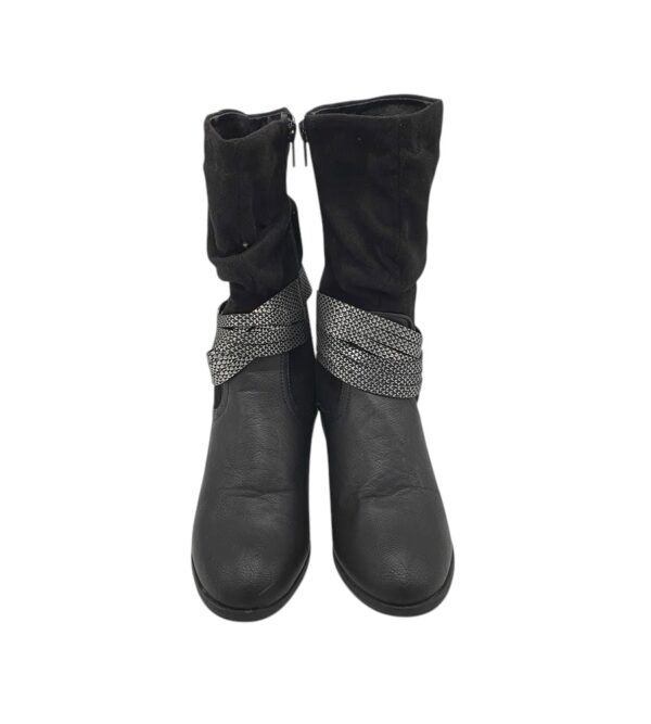 Cizme dama Cityline 39, imitatie de piele, material textil, negru - imagine 3