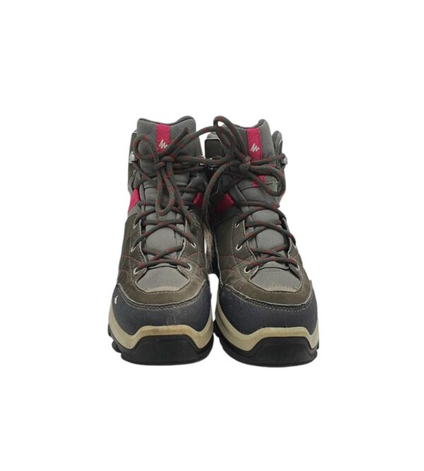 Ghete dama Quechua 37, material textil, imitatie de piele, gri negru, waterproof - imagine 3