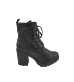 Botine dama 38, imitatie de piele, negru