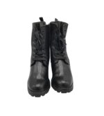 Botine dama 38, imitatie de piele, negru - imagine 3