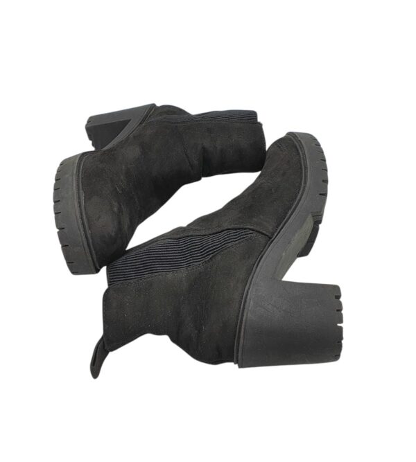 Botine dama 39, material textil, negru - imagine 4