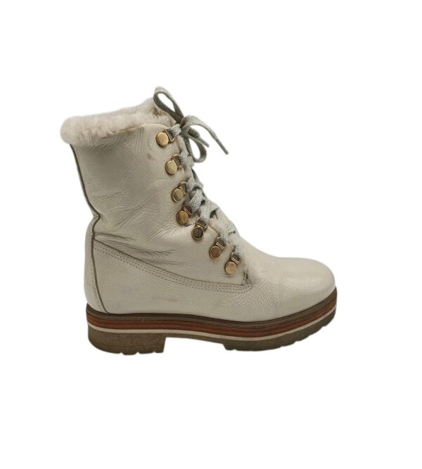 Ghete dama 39, imitatie de piele, bej, imblanite - imagine 1