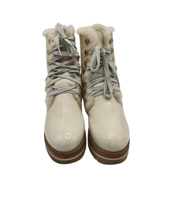 Ghete dama 39, imitatie de piele, bej, imblanite - imagine 3