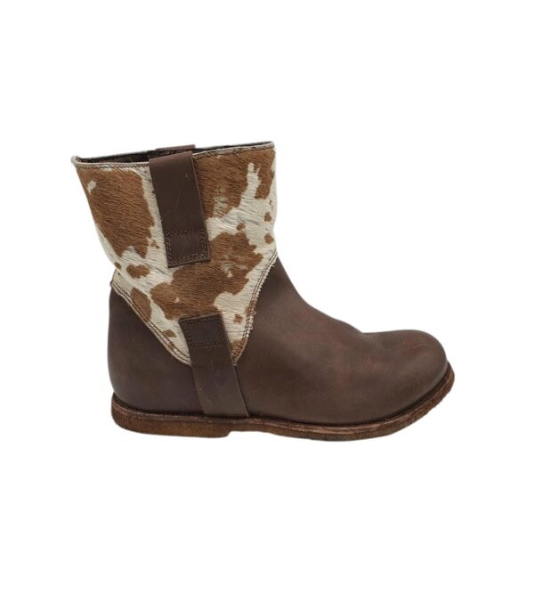 Cizme dama 41, piele, maro alb - imagine 1