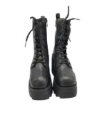 Ghete dama 38, imitatie de piele, negru - imagine 3