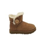 Cizme dama Ugg 37, piele intoarsa, maro, imblanite