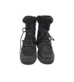 Cizme dama Walk 39, imiatie de piele, material textil, negru - imagine 3