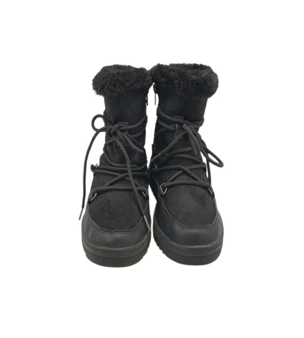 Cizme dama Walk 39, imiatie de piele, material textil, negru - imagine 3