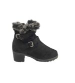 Botine dama 42, material textil, negru