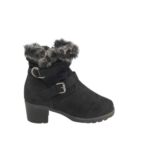 Botine dama 42, material textil, negru - imagine 1