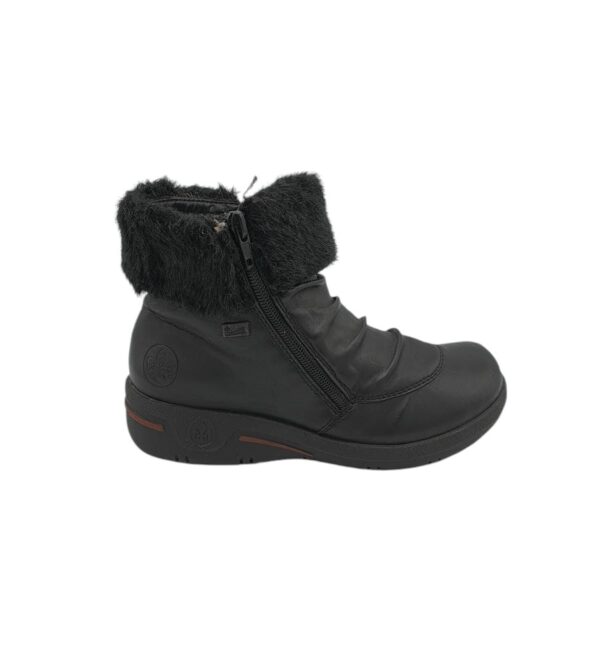 Ghete dama Rieker 37, imitatie de piele, negru, imblanite - imagine 1