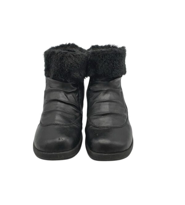Ghete dama Rieker 37, imitatie de piele, negru, imblanite - imagine 3