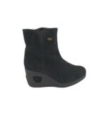 Botine dama Rieker 41, piele intoarsa, negru
