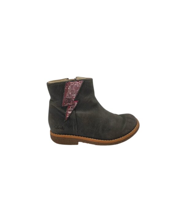 Ghete copii Clarks 28, piele, gri - imagine 1