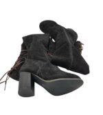Cizme dama 36, material textil, negru - imagine 4