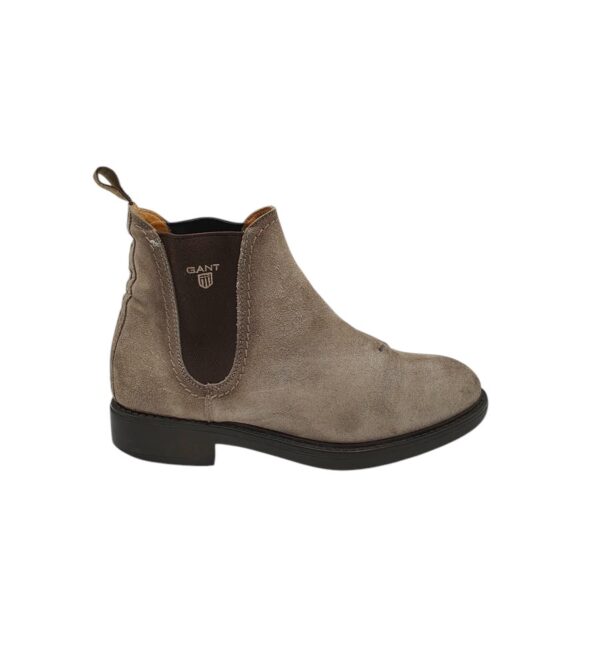 Botine dama Gant 40, piele intoarsa, gri - imagine 1