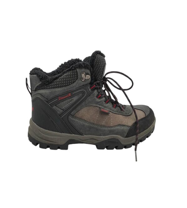 Ghete barbati Landrover 44, imitatie de piele, material textil, negru gri, imblanite - imagine 1