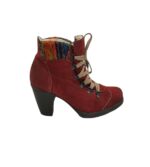 Botine dama Rieker 39, material textil, rosu