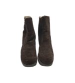 Cizme dama 38, piele intoarsa, maro, imblanite - imagine 3