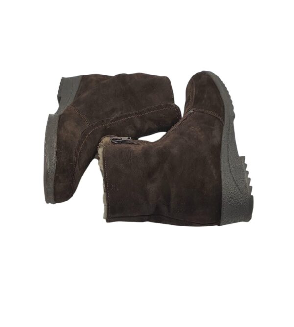 Cizme dama 38, piele intoarsa, maro, imblanite - imagine 4