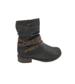 Botine dama Rieker 36, imitatie de piele, negru