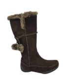 Cizme dama Tcm 40, piele intoarsa, maro