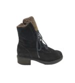 Ghete dama Paul Green 40, piele intoarsa, negru, imblanite