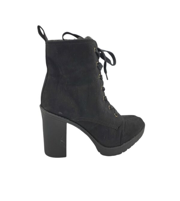 Botine dama 39, material textil, negru, imblanite - imagine 1